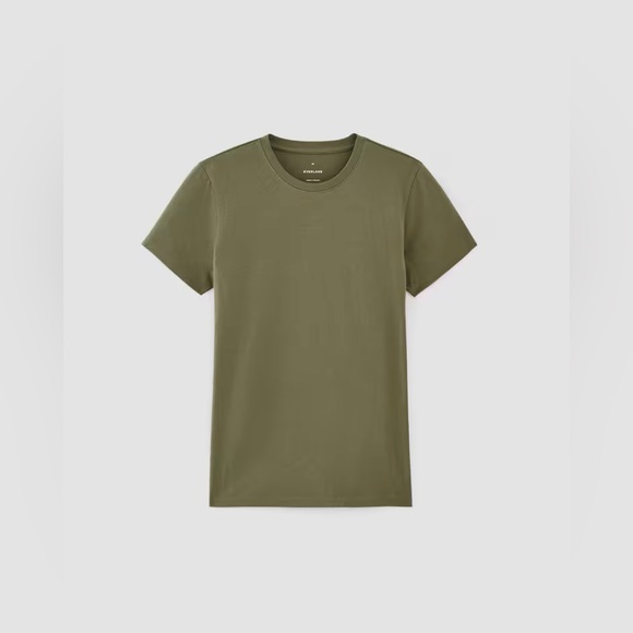 New Everlane Women Crew Neck Green Tee Shirt Size Small - Picture 9 of 9